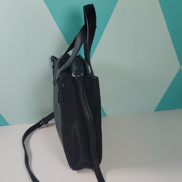 GUESS Holden Mini Embossed Black Tote Bag - Picture 2 of 5
